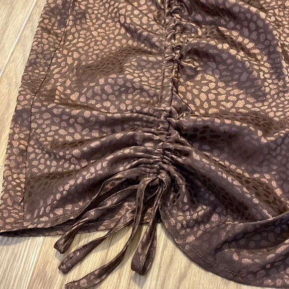 SHEIN Women’s Brown Ruched  Sleeveless Midi Dress (Size Large) NWT - Picture 9 of 12